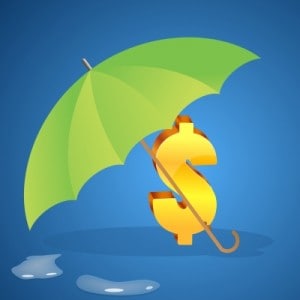 Dollar Sign Under Umbrella by digitalart