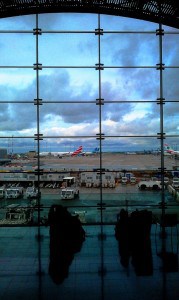 Waiting for a plane at the Charles de Gaulle Airport in Paris